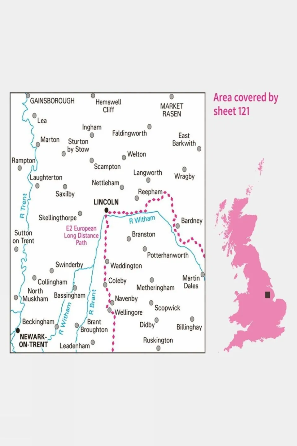 Landranger Map 121 Lincoln and Newark-on-Trent