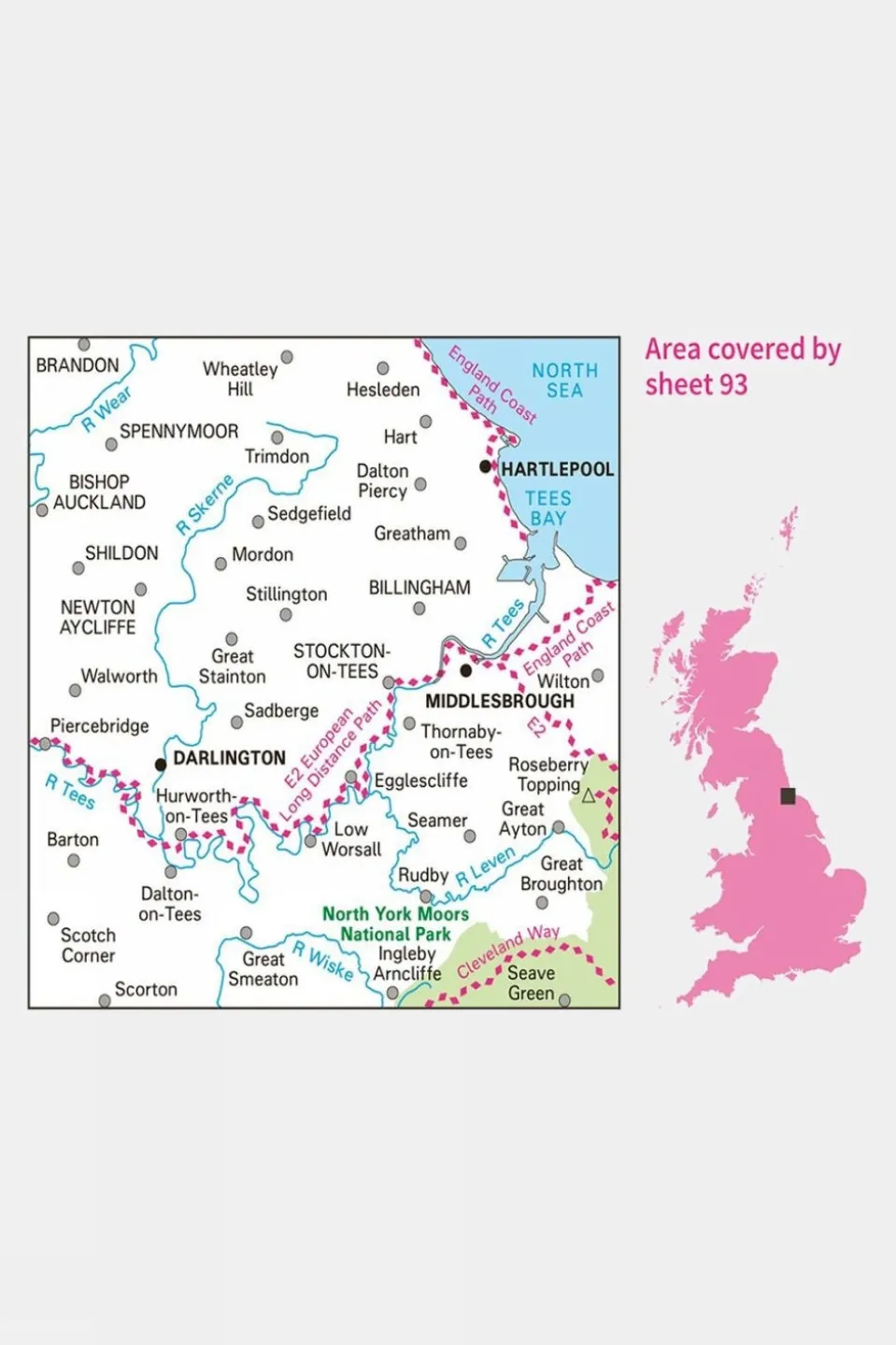Landranger Map 93 Middlesbrough