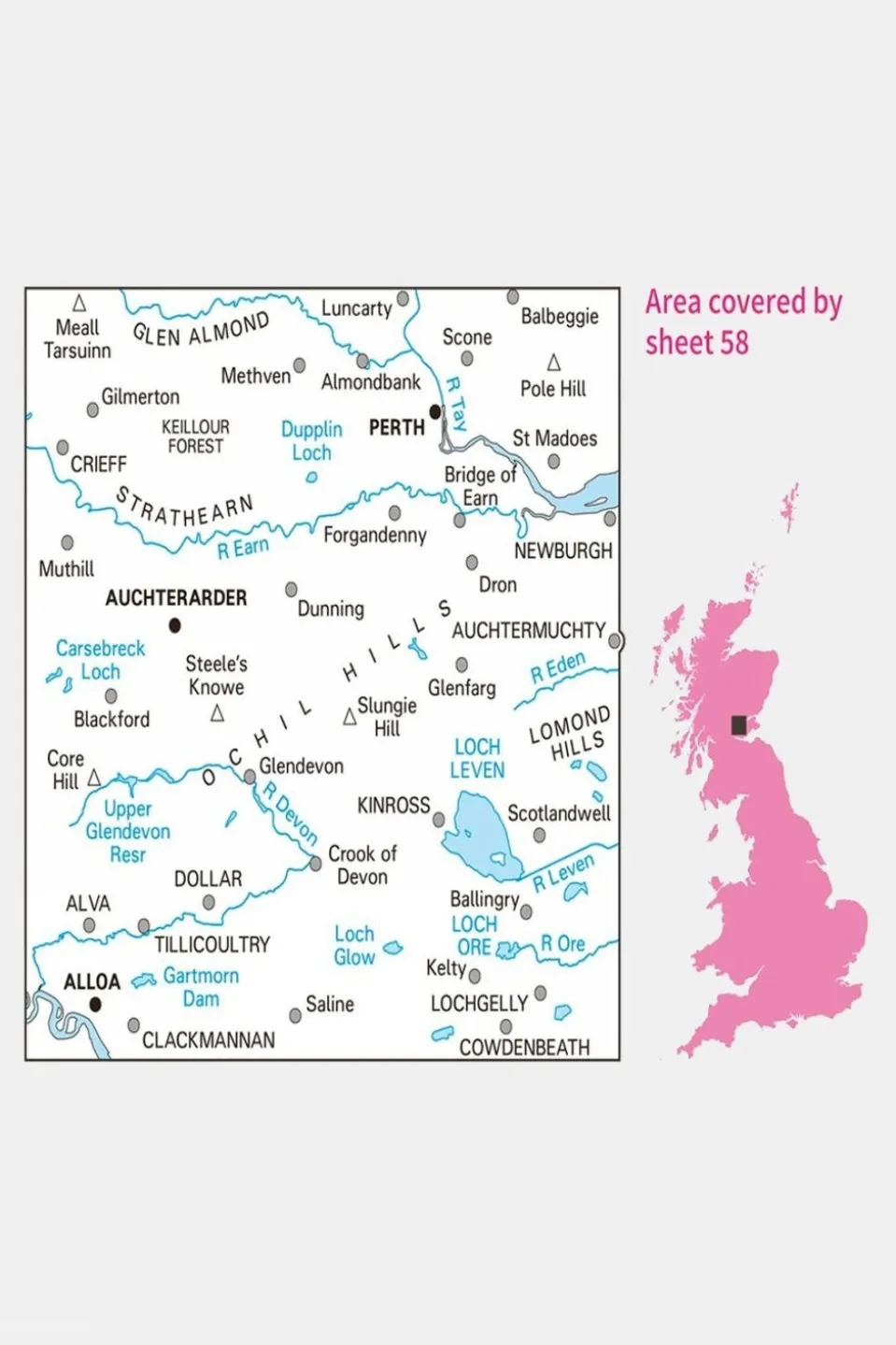 Landranger Map 58 Perth and Alloa