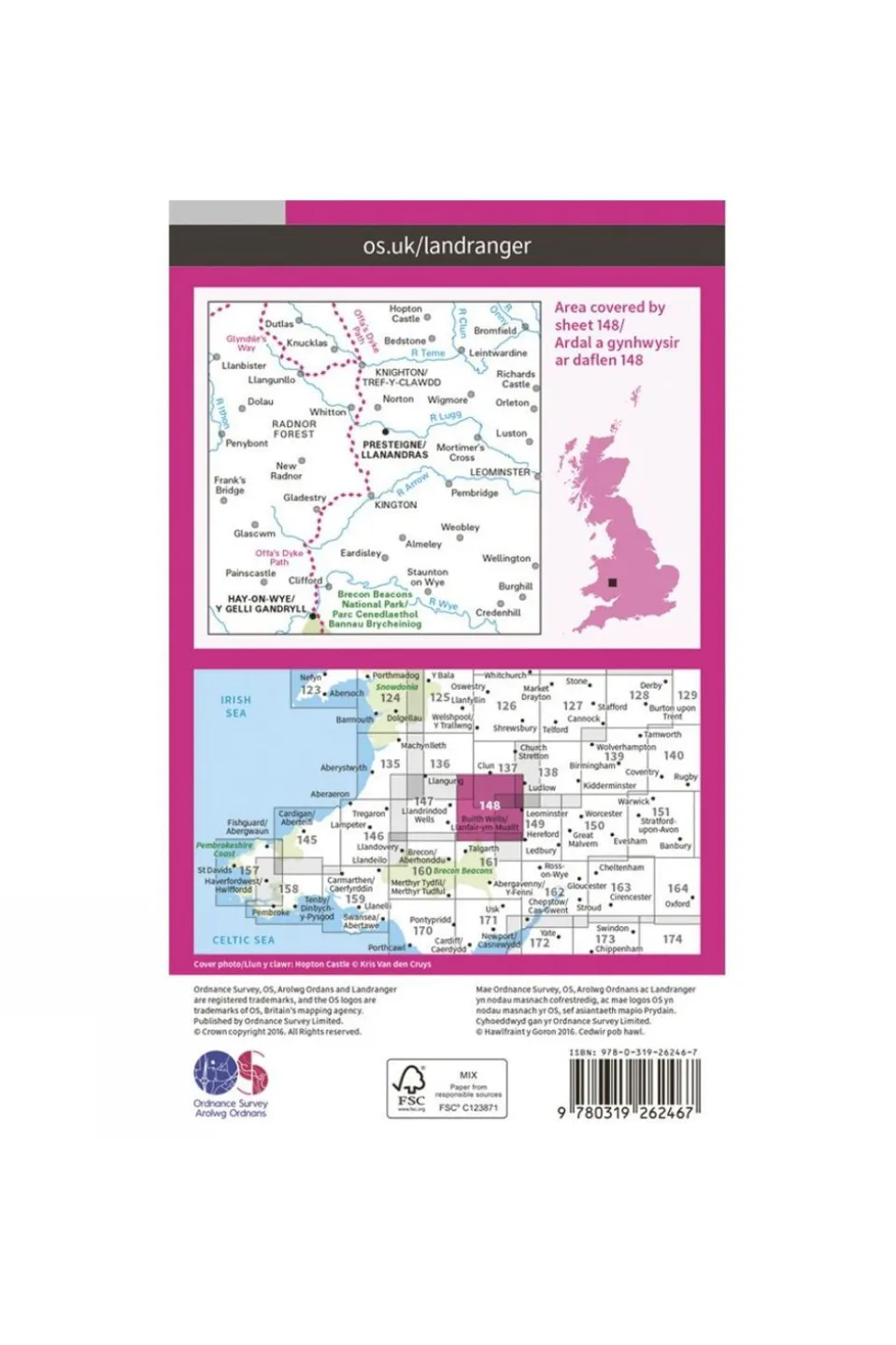 Landranger Map 148 Presteigne and Hay-on-Wye
