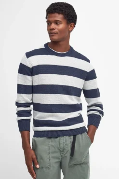 Mens Craster Striped Crew Neck Knitted Jumper