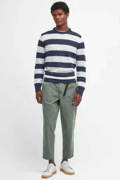 Mens Craster Striped Crew Neck Knitted Jumper
