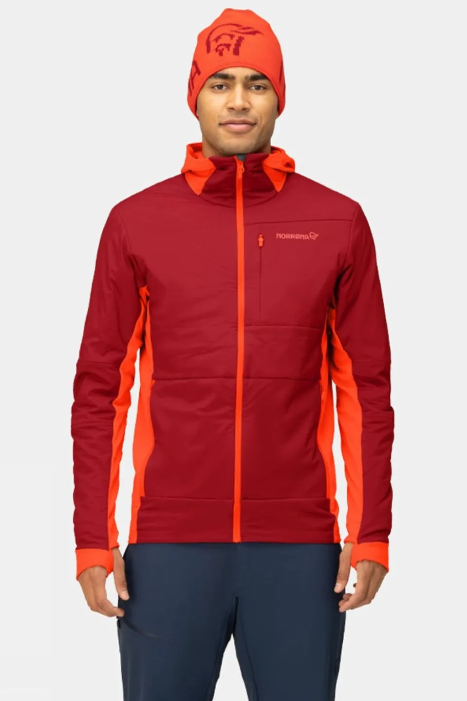 Mens Falketind Alpha90 Insulated Zip Hood Fleece Top