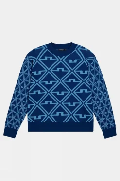 Mens Isaac Jacquard Knitted Half Zip Fleece