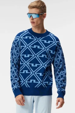 Mens Isaac Jacquard Knitted Half Zip Fleece