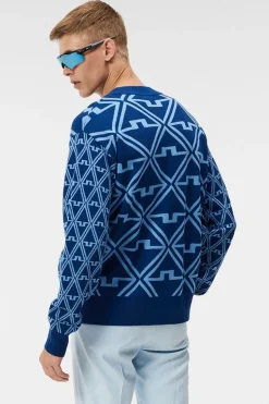 Mens Isaac Jacquard Knitted Half Zip Fleece