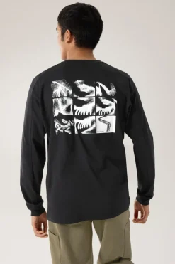 Mens Kragg SL Cotton Bird Tile Long Sleeve T-Shirt