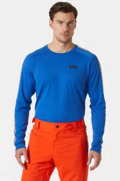 Mens Lifa Active Stripe Crew Baselayer Top