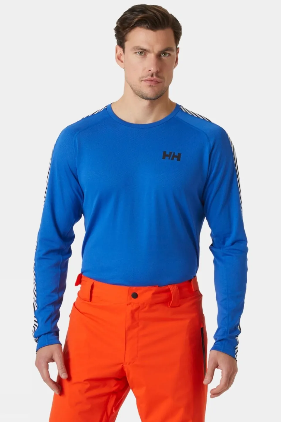 Mens Lifa Active Stripe Crew Baselayer Top