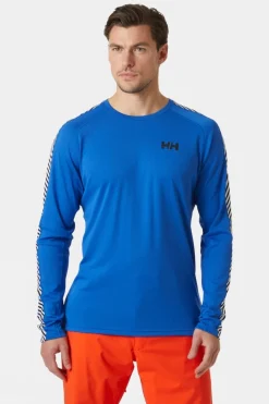 Mens Lifa Active Stripe Crew Baselayer Top