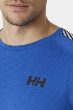 Mens Lifa Active Stripe Crew Baselayer Top