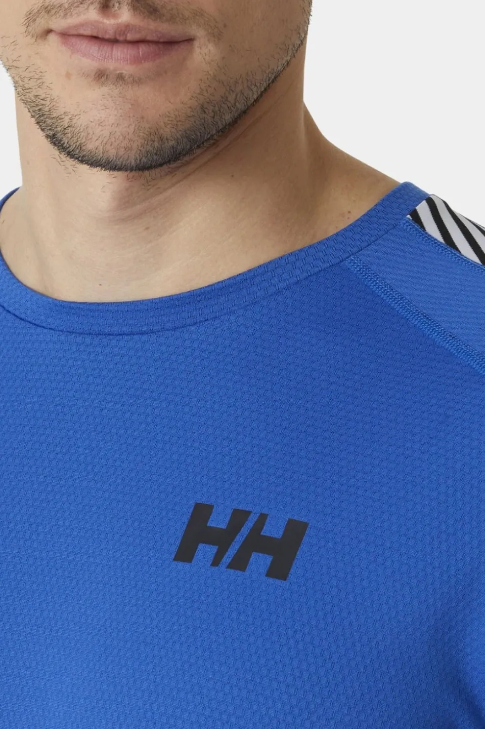 Mens Lifa Active Stripe Crew Baselayer Top