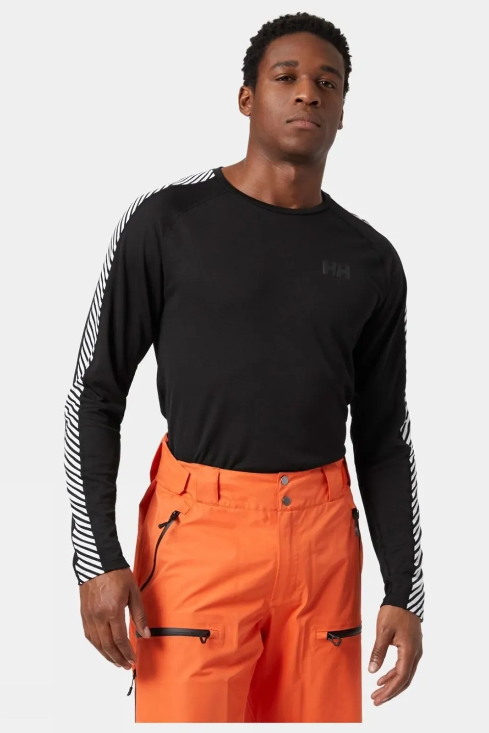 Mens Lifa Active Stripe Crew Baselayer Top