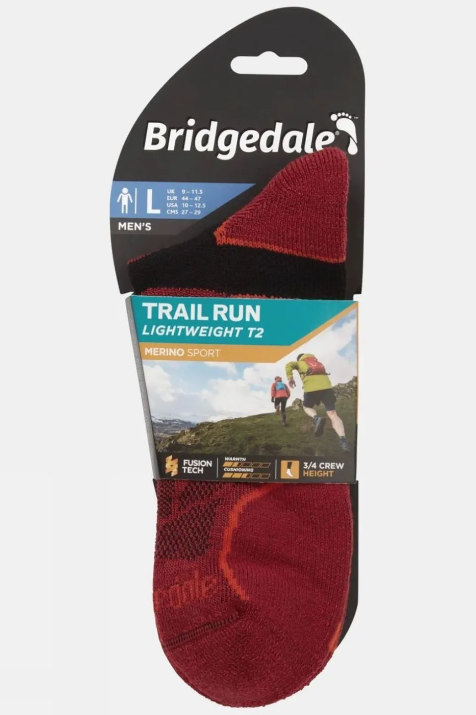 Mens Lightweight T2 Merino Sport 3/4 Crew Socks