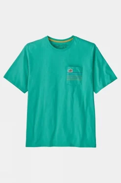 Mens Line Logo Ridge Stripe Organic Pocket T-Shirt