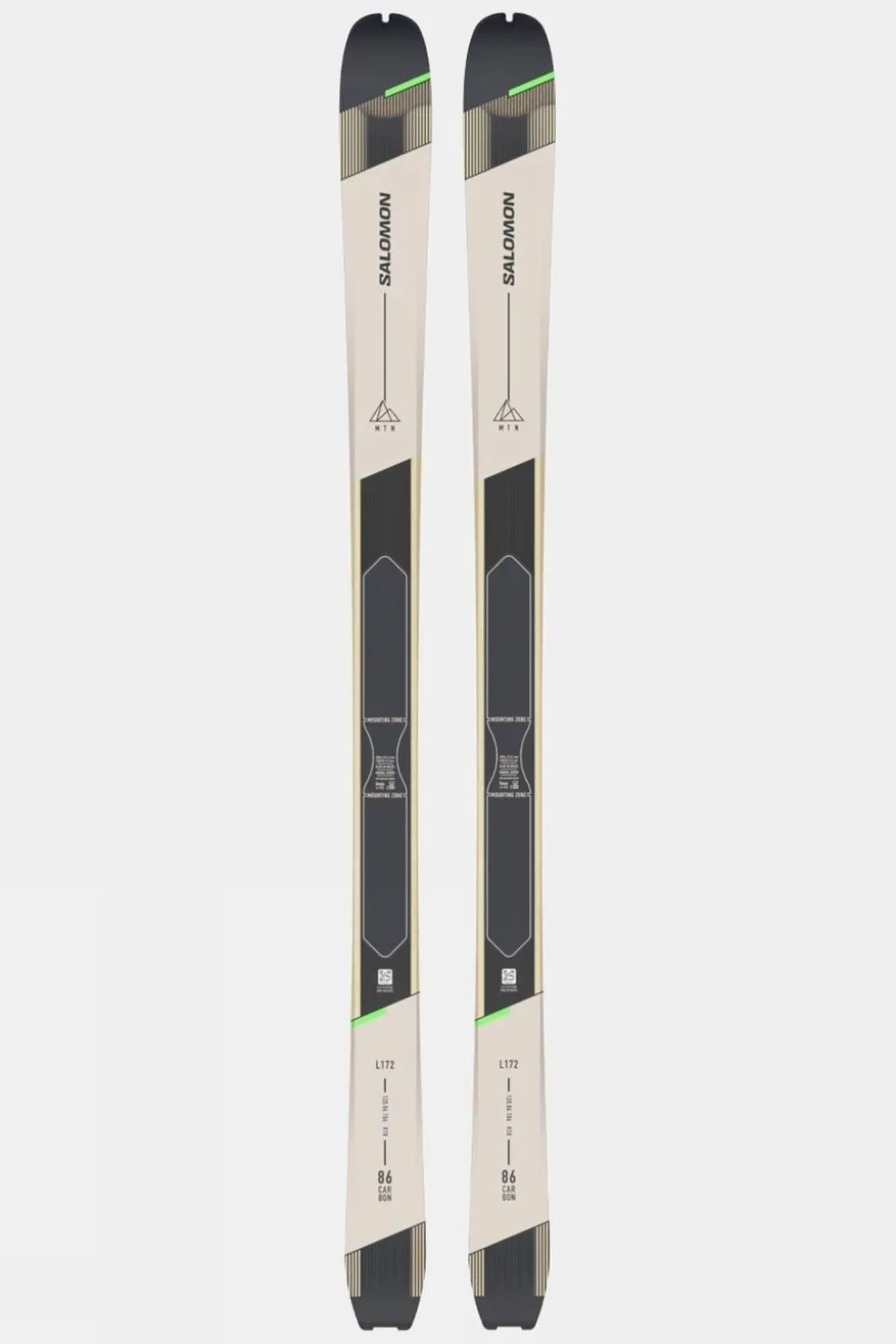 Mens MTN 86 Carbon With Skins Skis (Ski only)