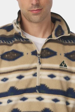 Mens Pehoe Printed Snap Half Zip Fleece