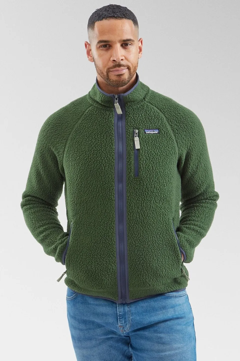 Mens Retro Pile Fleece Jacket