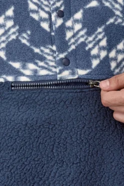 Mens Retro Pile Half Zip Fleece