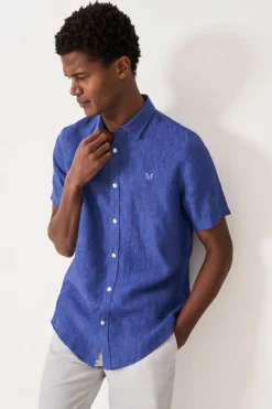 Mens Short Sleeve Linen Shirt