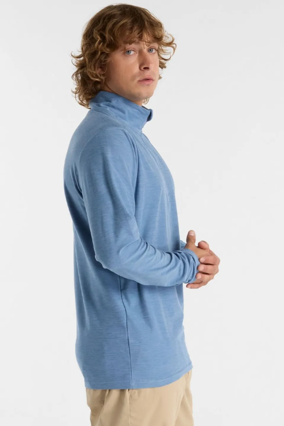 Mens Space Dye Quarter Zip Top