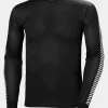 Mens Stripe Crew Long Sleeve Base Layer Top