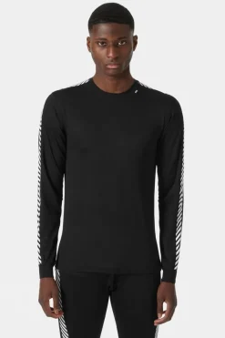 Mens Stripe Crew Long Sleeve Base Layer Top