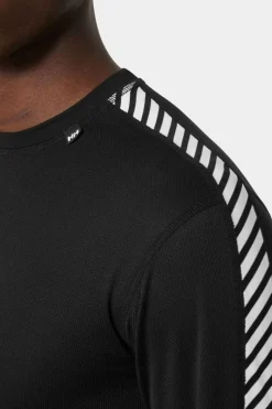 Mens Stripe Crew Long Sleeve Base Layer Top