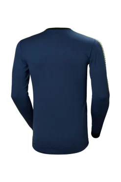 Mens Stripe Crew Long Sleeve Base Layer Top