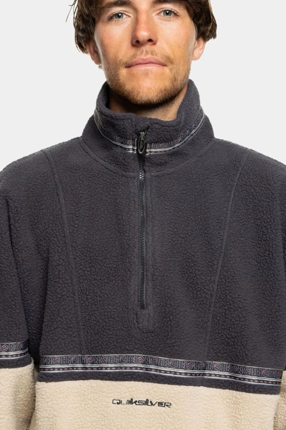 Mens Take Us Back Block Polar Half Zip Fleece