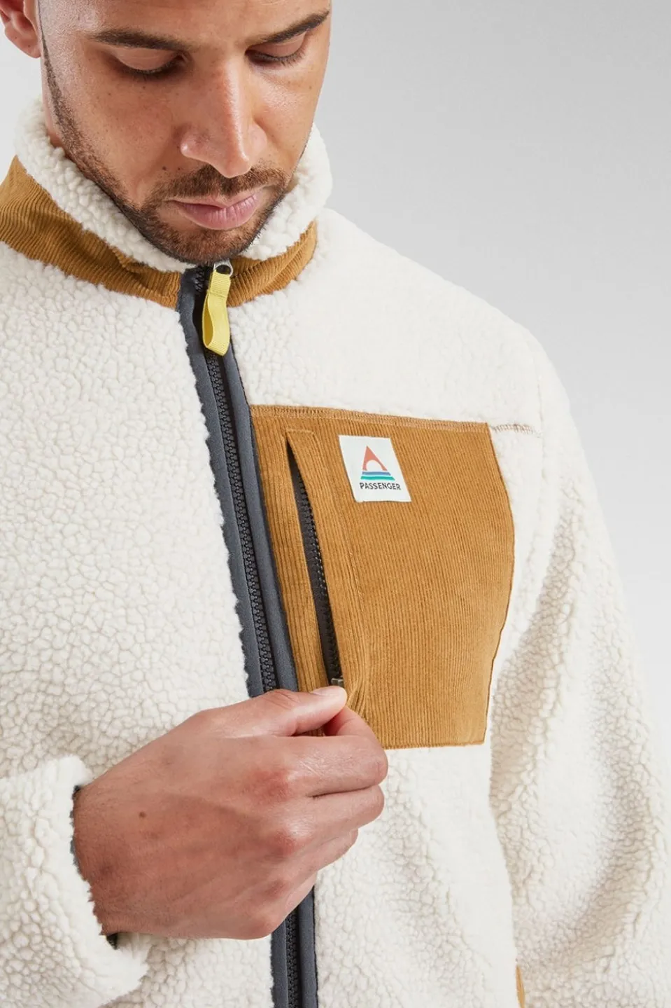 Mens Trekker Recycled Sherpa Full Zip Fleece