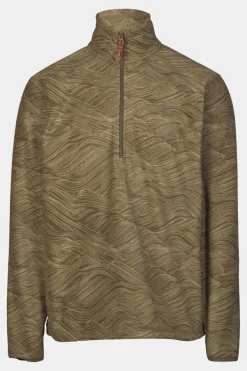 Mens Wave Printed Half Zip Fleece