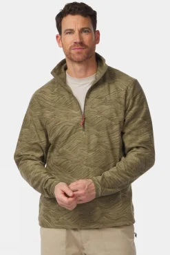 Mens Wave Printed Half Zip Fleece