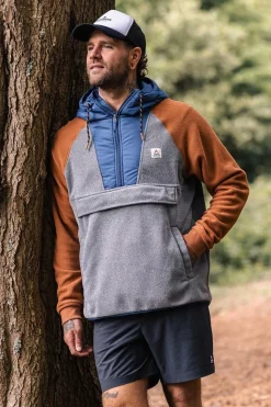 Mens Woodland Hooded Half Zip Polar Fleece