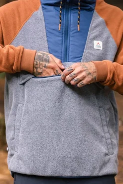 Mens Woodland Hooded Half Zip Polar Fleece