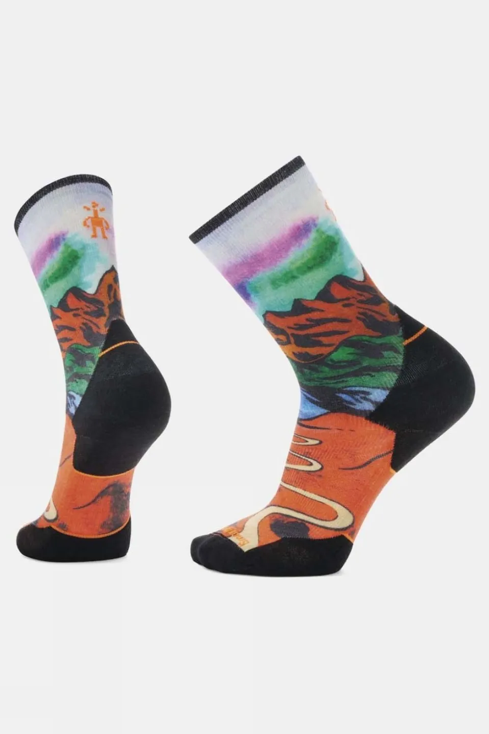 Trail Run Targeted Cushion Singletrack Print Crew Socks