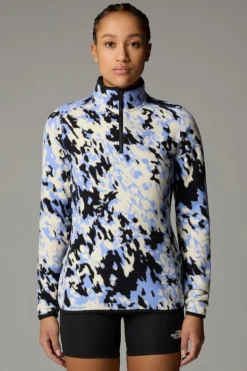 Womens 100 Glacier Printed Quarter Zip Fleece