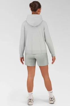 Womens Blue Fleece Hooded Sweatshirt