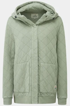 Womens Clementine Recycled Quilted Popper Up Hoodie