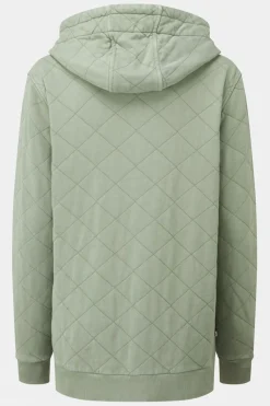 Womens Clementine Recycled Quilted Popper Up Hoodie