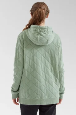 Womens Clementine Recycled Quilted Popper Up Hoodie