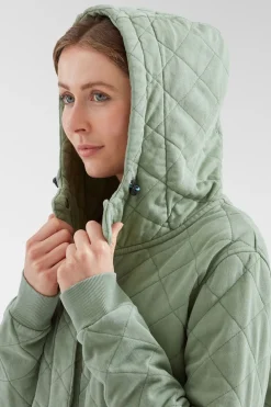 Womens Clementine Recycled Quilted Popper Up Hoodie