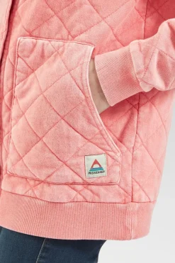 Womens Clementine Recycled Quilted Popper Up Hoodie