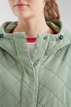 Womens Clementine Recycled Quilted Popper Up Hoodie