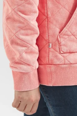 Womens Clementine Recycled Quilted Popper Up Hoodie