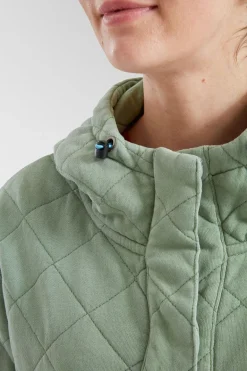Womens Clementine Recycled Quilted Popper Up Hoodie