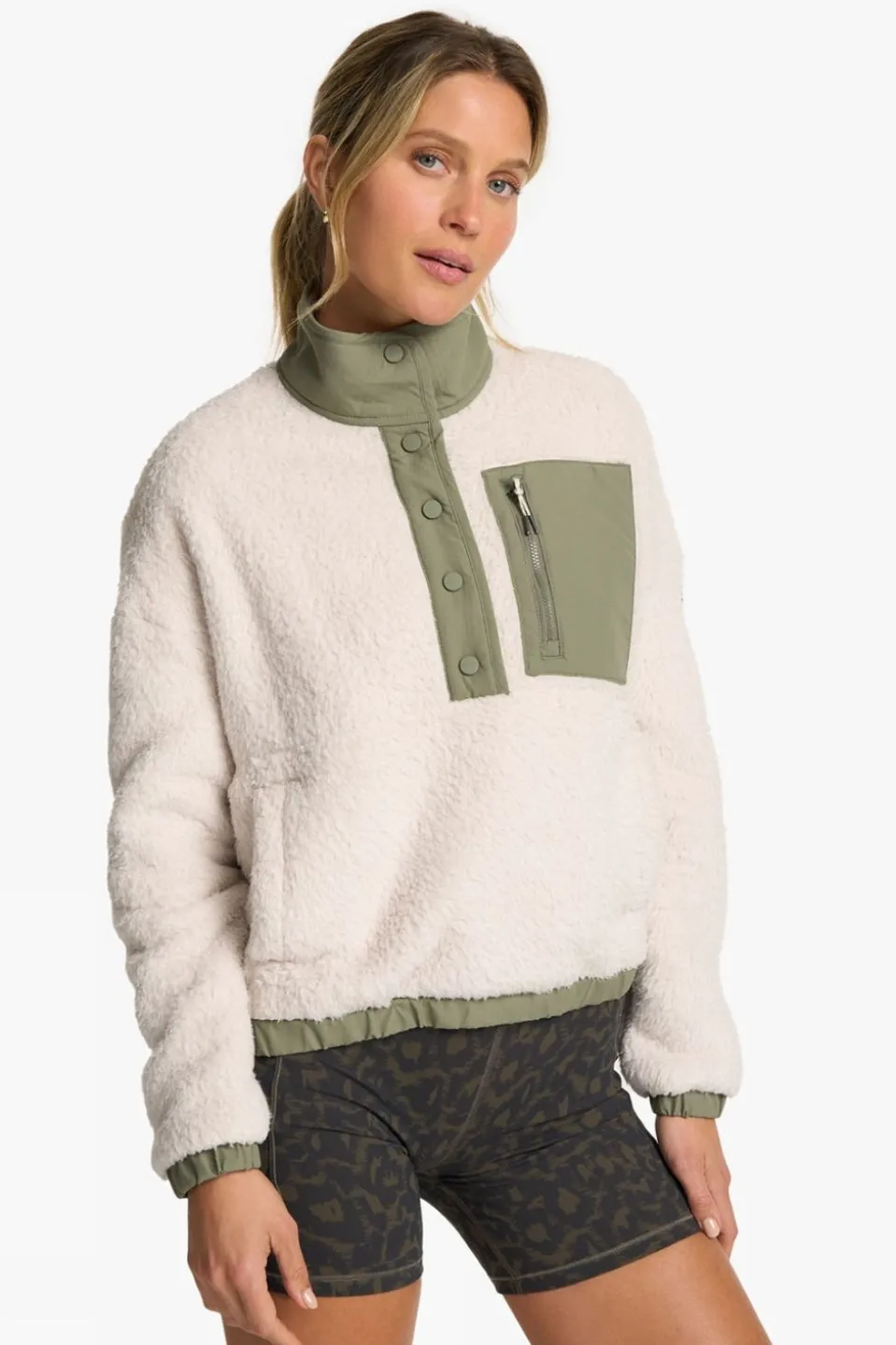 Womens Cozy Sherpa Popover Fleece