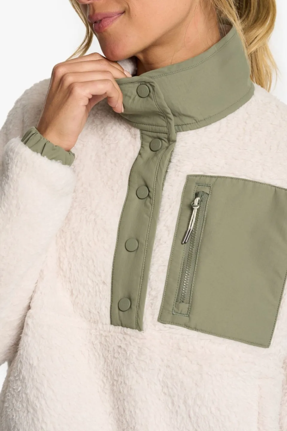 Womens Cozy Sherpa Popover Fleece