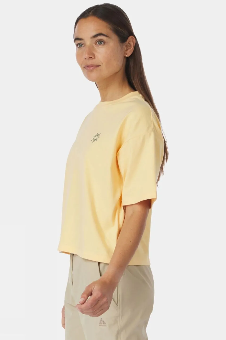 Womens Cropped Mini Embroidery T-Shirt