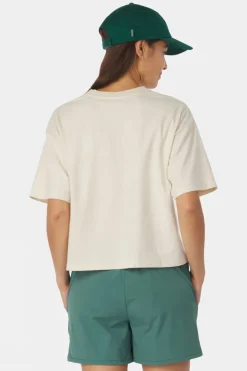 Womens Cropped Mini Embroidery T-Shirt